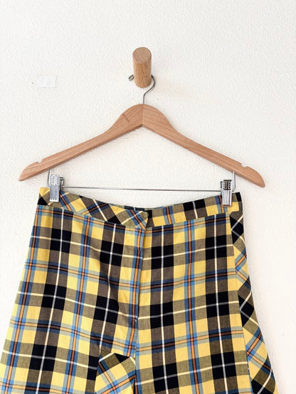 COLLINA STRADA PLAID COTTON PANTS SIZE MEDIUM