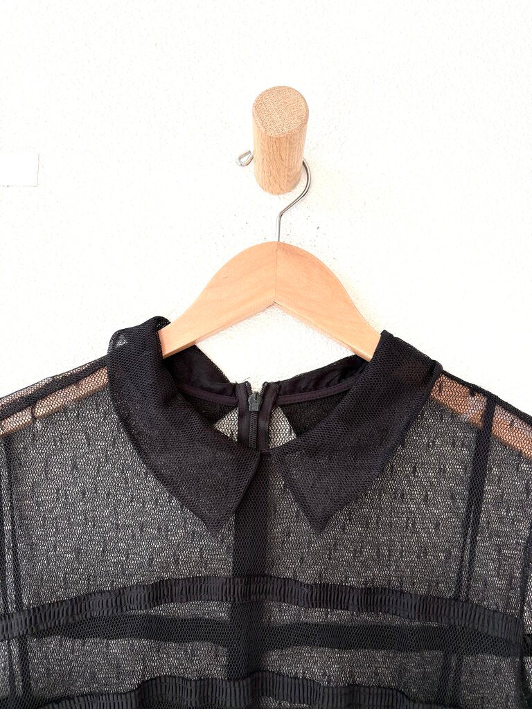 RED VALENTINO MESH TIERED DRESS SIZE MEDIUM