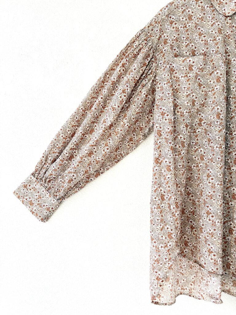 ELIZA FAULKNER COTTON FLORAL PRINT BLOUSE SIZE MEDIUM/LARGE