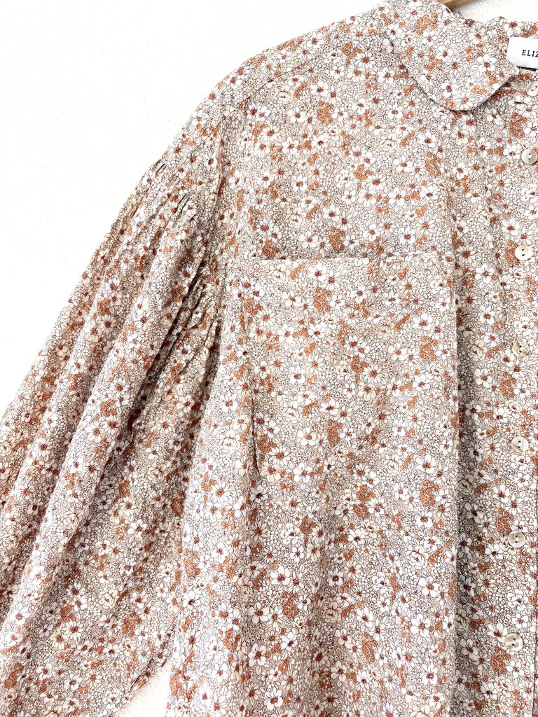 ELIZA FAULKNER COTTON FLORAL PRINT BLOUSE SIZE MEDIUM/LARGE