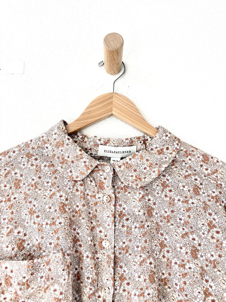 ELIZA FAULKNER COTTON FLORAL PRINT BLOUSE SIZE MEDIUM/LARGE