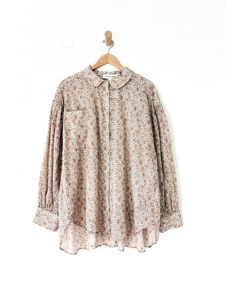 ELIZA FAULKNER COTTON FLORAL PRINT BLOUSE SIZE MEDIUM/LARGE
