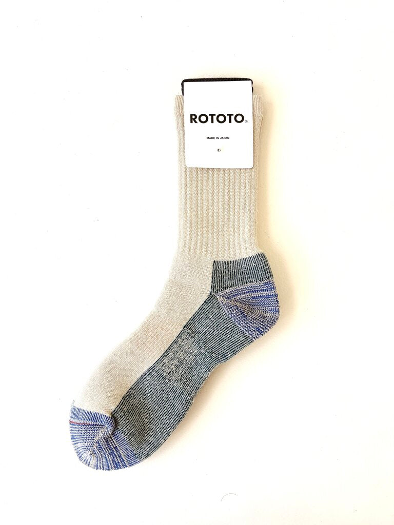 ROTOTO MERINO PILE SOCKS IN NATURAL SIZE SMALL