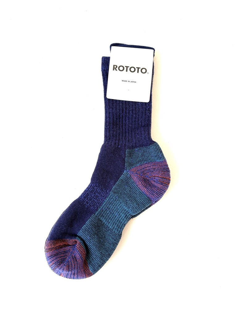 ROTOTO MERINO PILE SOCKS IN DARK BLUE SIZE MEDIUM