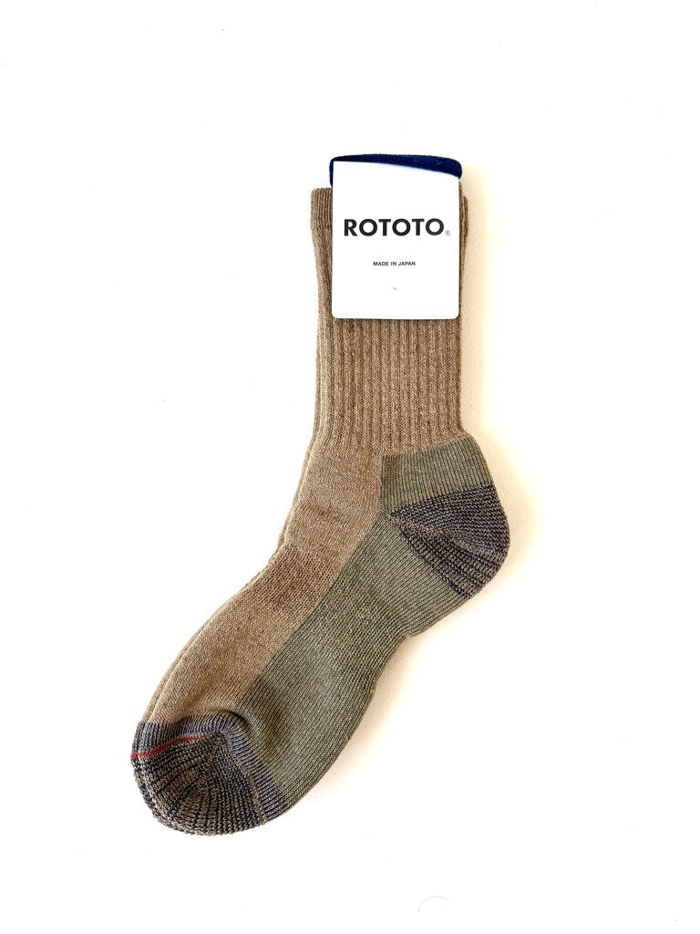 ROTOTO MERINO PILE SOCKS IN TAN SIZE MEDIUM