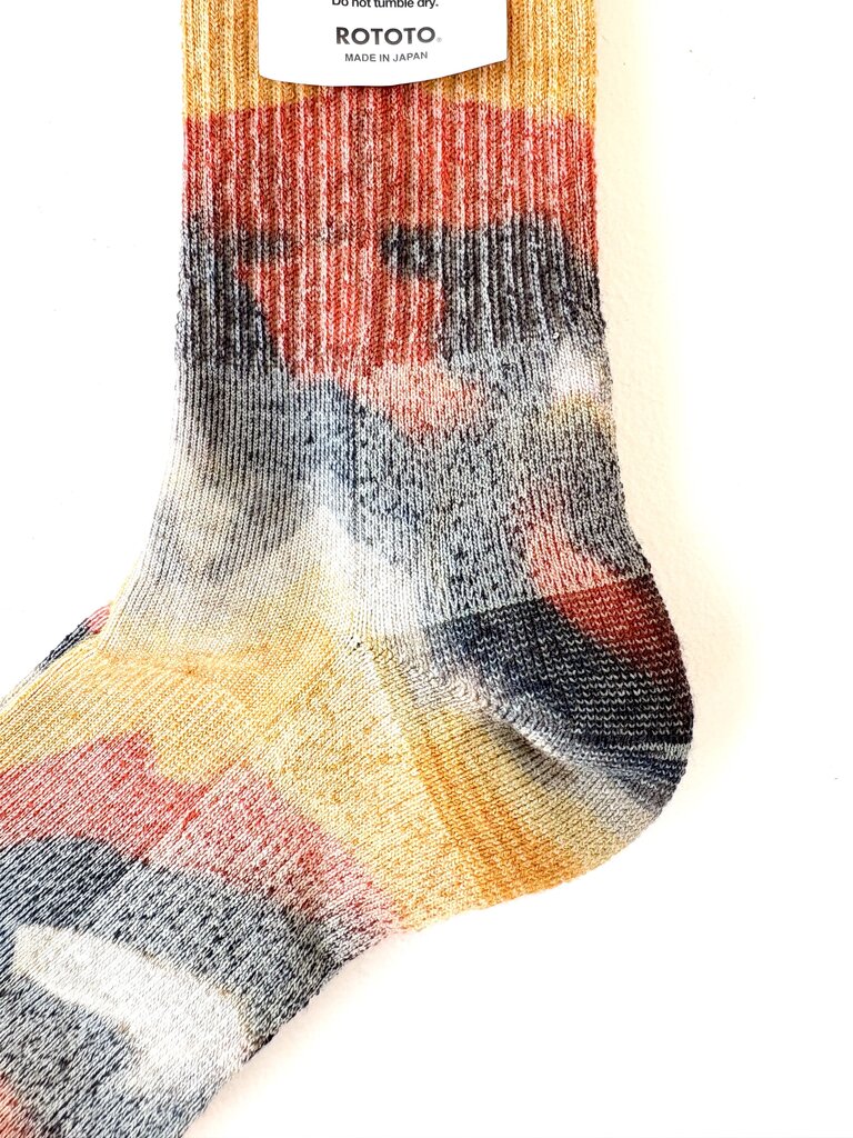 ROTOTO ALL ROUNDER MERINO CREW ORANGE TIE DYE SIZE MEDIUM