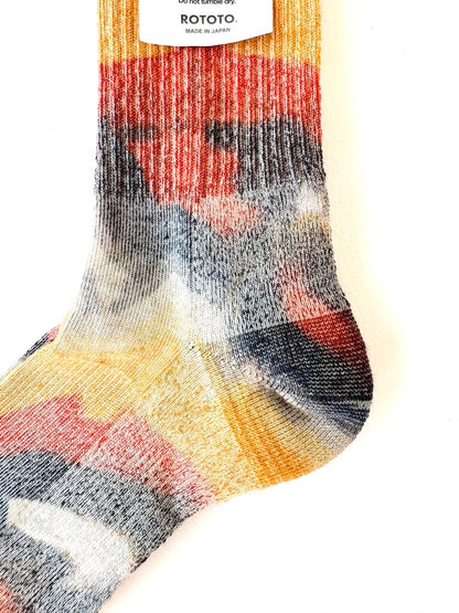 ROTOTO ALL ROUNDER MERINO CREW ORANGE TIE DYE SIZE MEDIUM