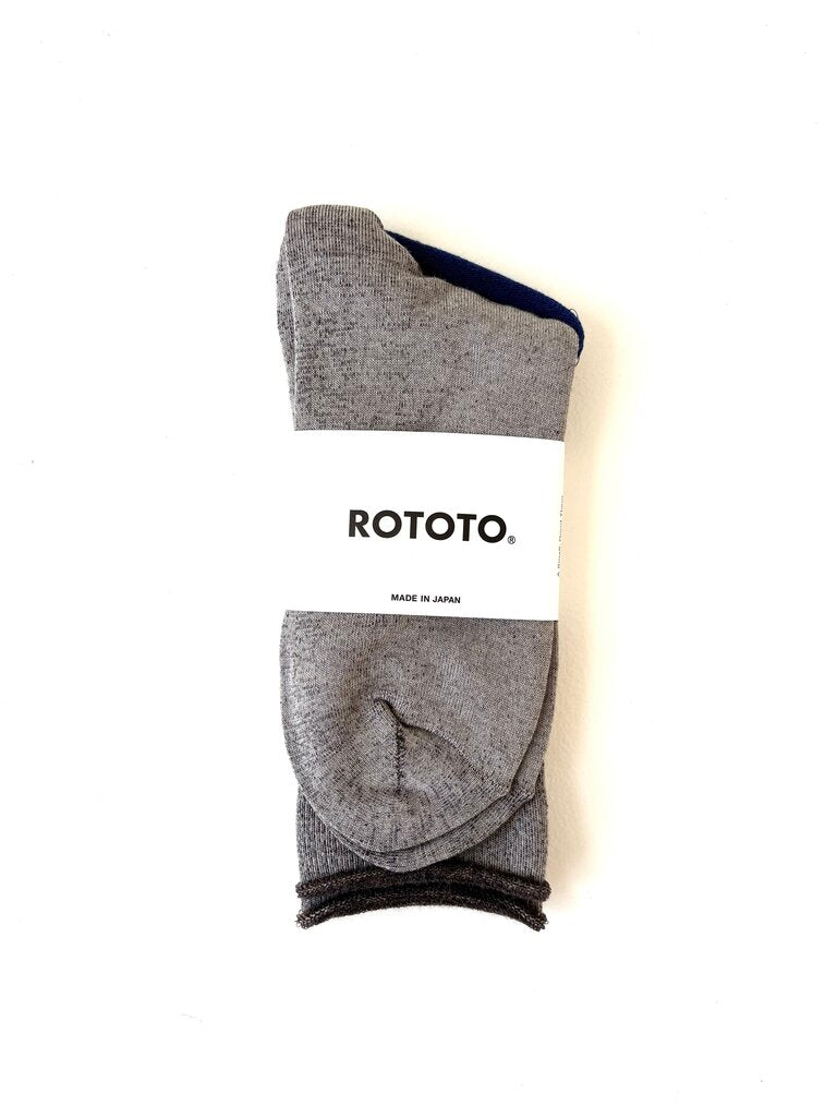 ROTOTO CITY SOCKS IN GRAY BROWN SIZE LARGE