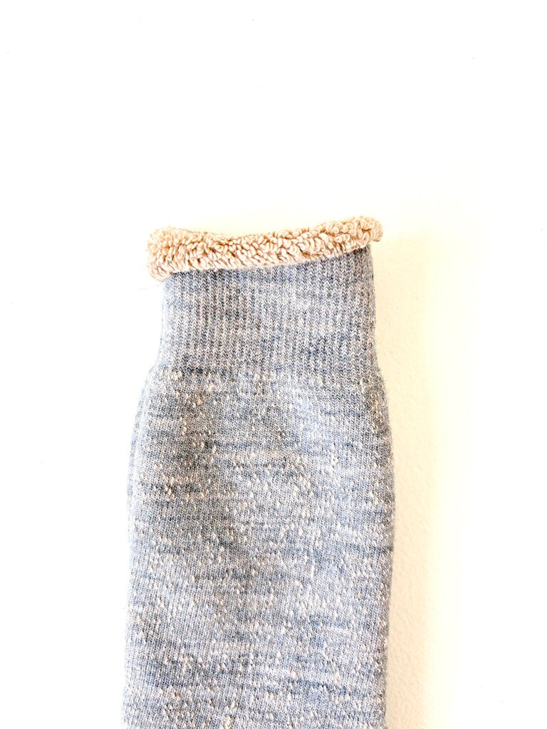 ROTOTO DOUBLE FACE CREW IN GRAY BROWN SIZE MEDIUM