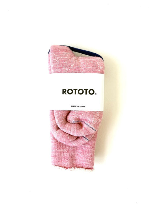 ROTOTO DOUBLE FACE CREW IN PINK SIZE LARGE