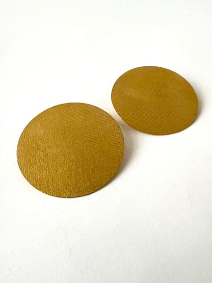 ANNIE COSTELLO BROWN LARGE DISC EARRINGS