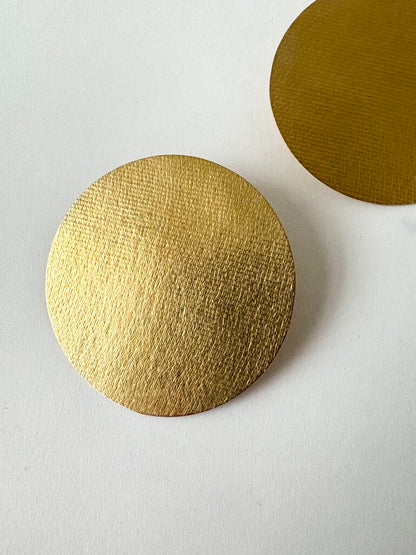 ANNIE COSTELLO BROWN LARGE DISC EARRINGS