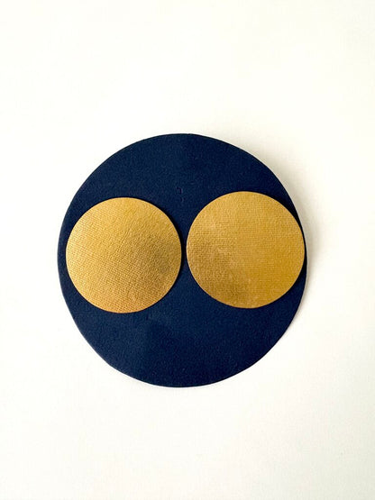 ANNIE COSTELLO BROWN LARGE DISC EARRINGS