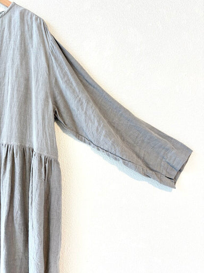 ICHI ANTIQUITES LINEN DRESS OS