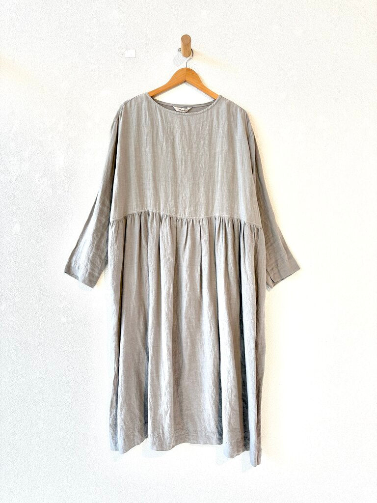 ICHI ANTIQUITES LINEN DRESS OS