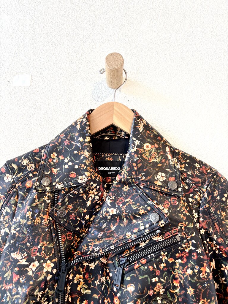 DSQUARED FLORAL MOTO JACKET SIZE 40