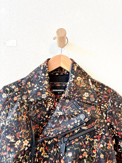 DSQUARED FLORAL MOTO JACKET SIZE 40