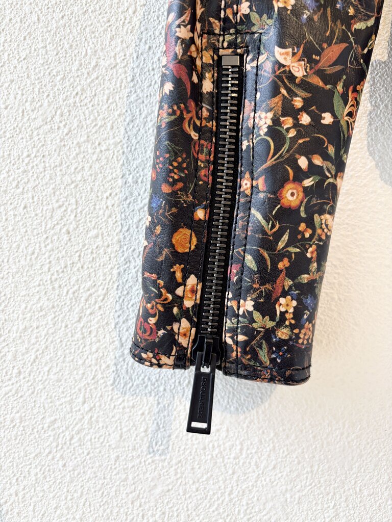 DSQUARED FLORAL MOTO JACKET SIZE 40