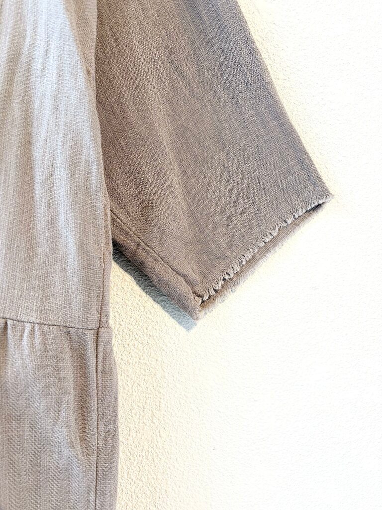 BLACK CRANE COTTON LINEN DRESS SIZE XSMALL