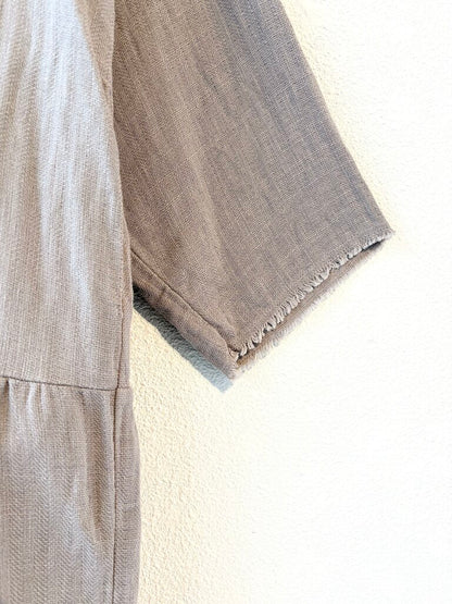 BLACK CRANE COTTON LINEN DRESS SIZE XSMALL