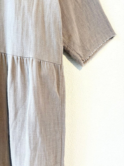 BLACK CRANE COTTON LINEN DRESS SIZE XSMALL