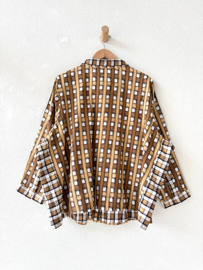 ACE & JIG PLEATED CHECK BLOUSE SIZE 4X