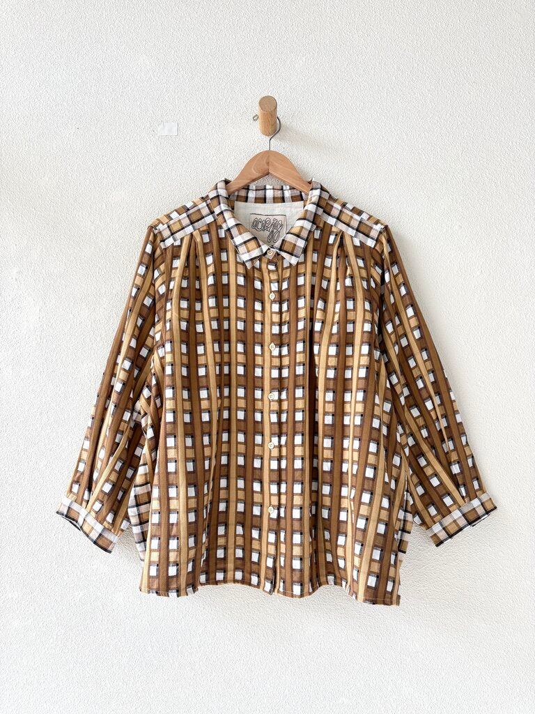 ACE & JIG PLEATED CHECK BLOUSE SIZE 4X