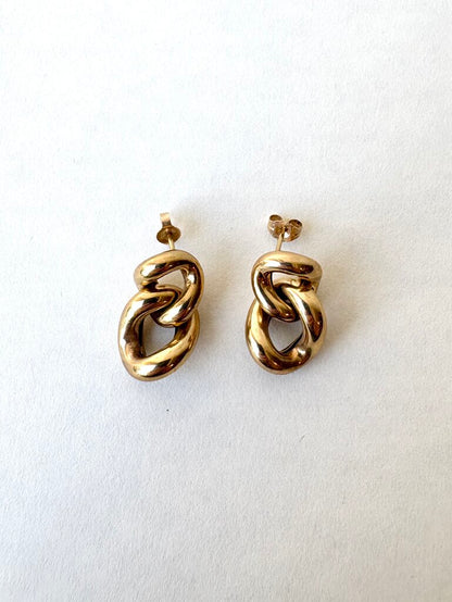 VINTAGE 14K CURB LINK EARRINGS