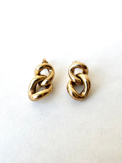 VINTAGE 14K CURB LINK EARRINGS