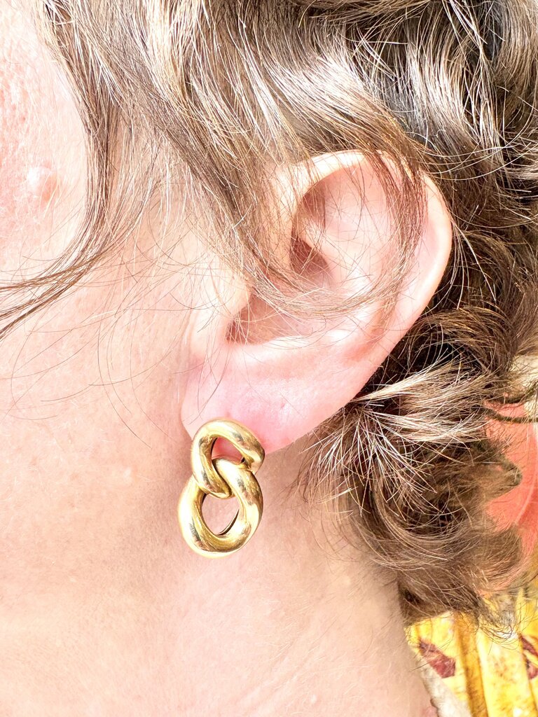 VINTAGE 14K CURB LINK EARRINGS