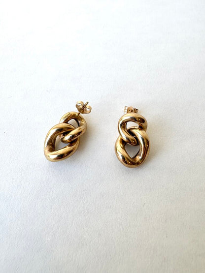 VINTAGE 14K CURB LINK EARRINGS