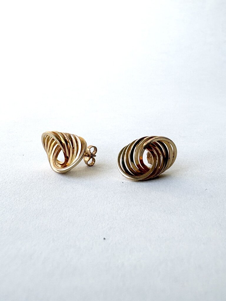 VINTAGE 14K INTERLOCKING RING EARRINGS