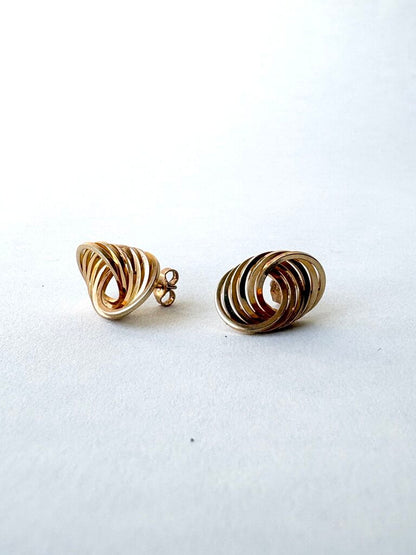VINTAGE 14K INTERLOCKING RING EARRINGS