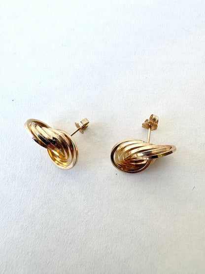 VINTAGE 14K INTERLOCKING RING EARRINGS