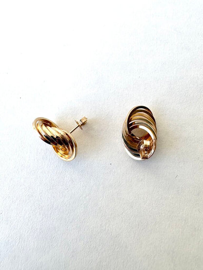 VINTAGE 14K INTERLOCKING RING EARRINGS