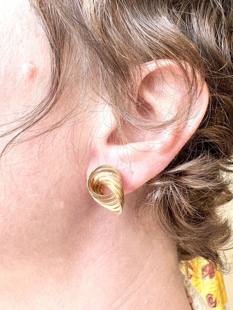 VINTAGE 14K INTERLOCKING RING EARRINGS