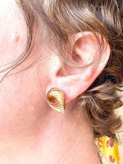 VINTAGE 14K INTERLOCKING RING EARRINGS