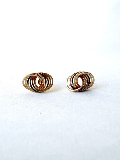 VINTAGE 14K INTERLOCKING RING EARRINGS