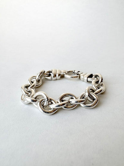 VINTAGE STERLING SILVER CHUNKY CHAIN BRACELET