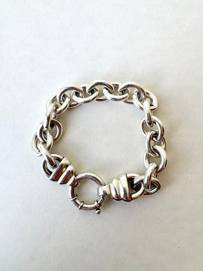VINTAGE STERLING SILVER CHUNKY CHAIN BRACELET