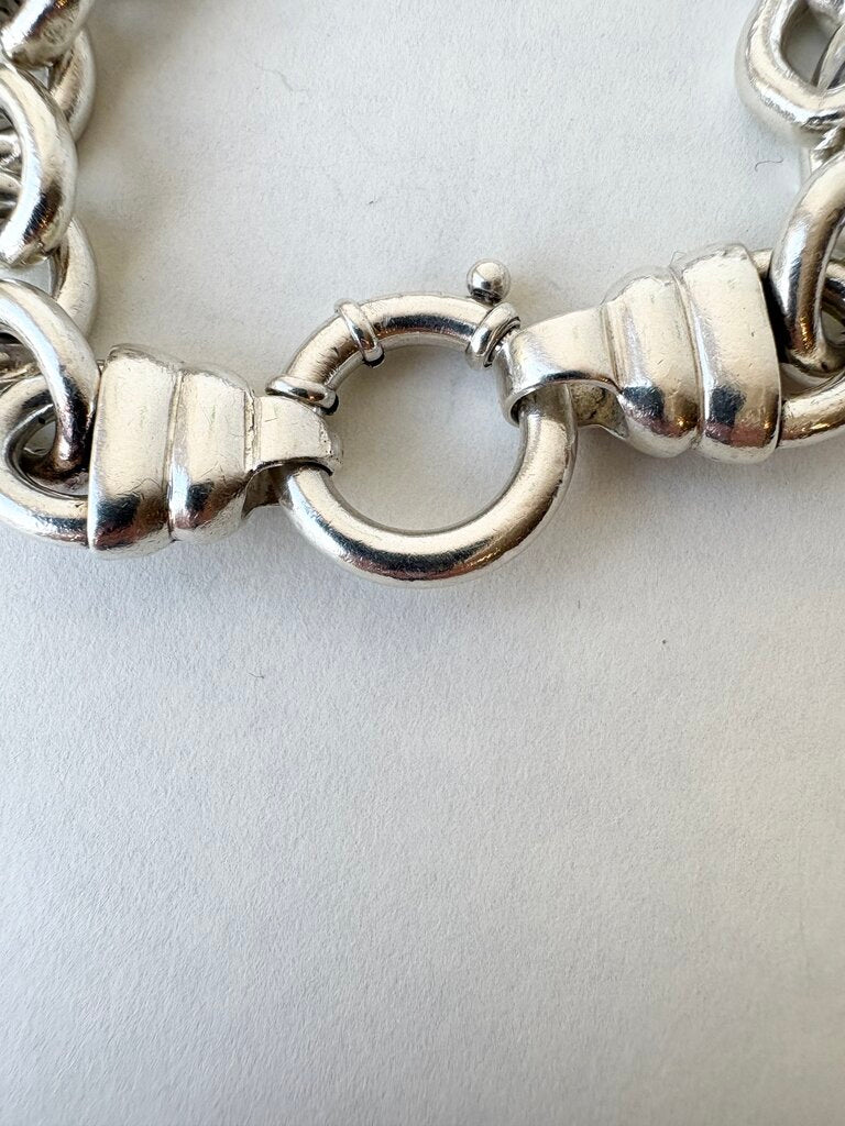 VINTAGE STERLING SILVER CHUNKY CHAIN BRACELET