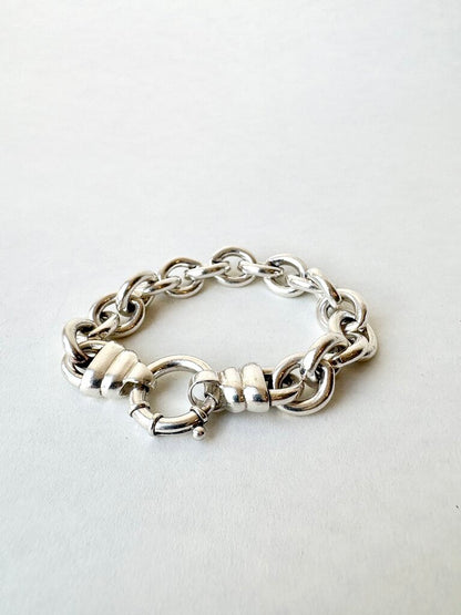 VINTAGE STERLING SILVER CHUNKY CHAIN BRACELET