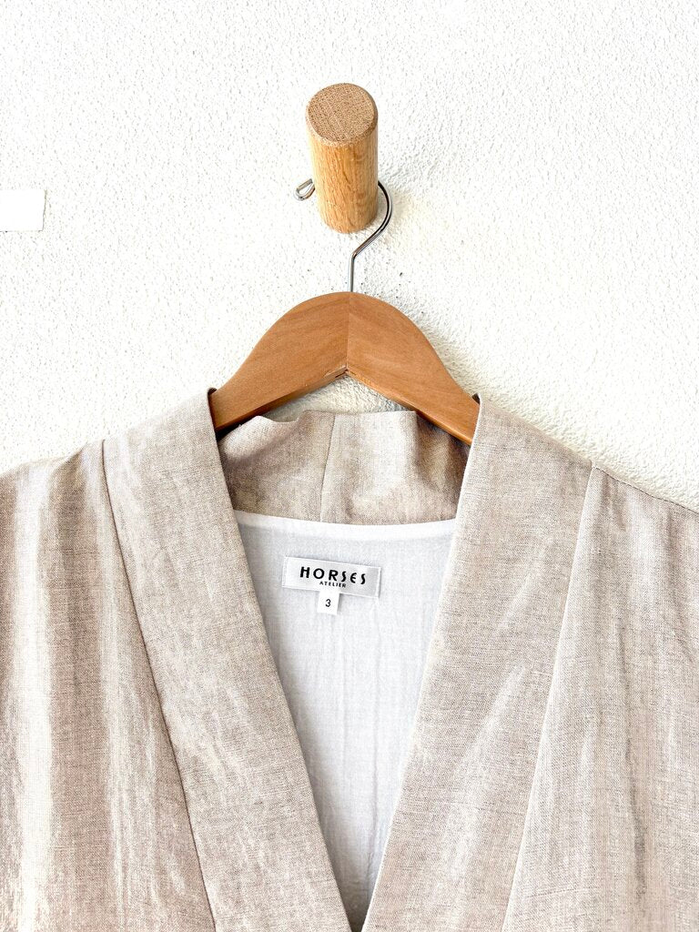 HORSES ATELIER METALLIC LINEN DRESS SIZE 3