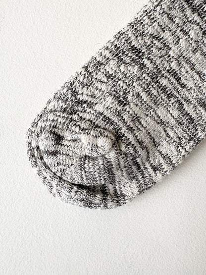 ROTOTO COTTON SLUB CREW SOCKS IN DARK BROWN SIZE SMALL