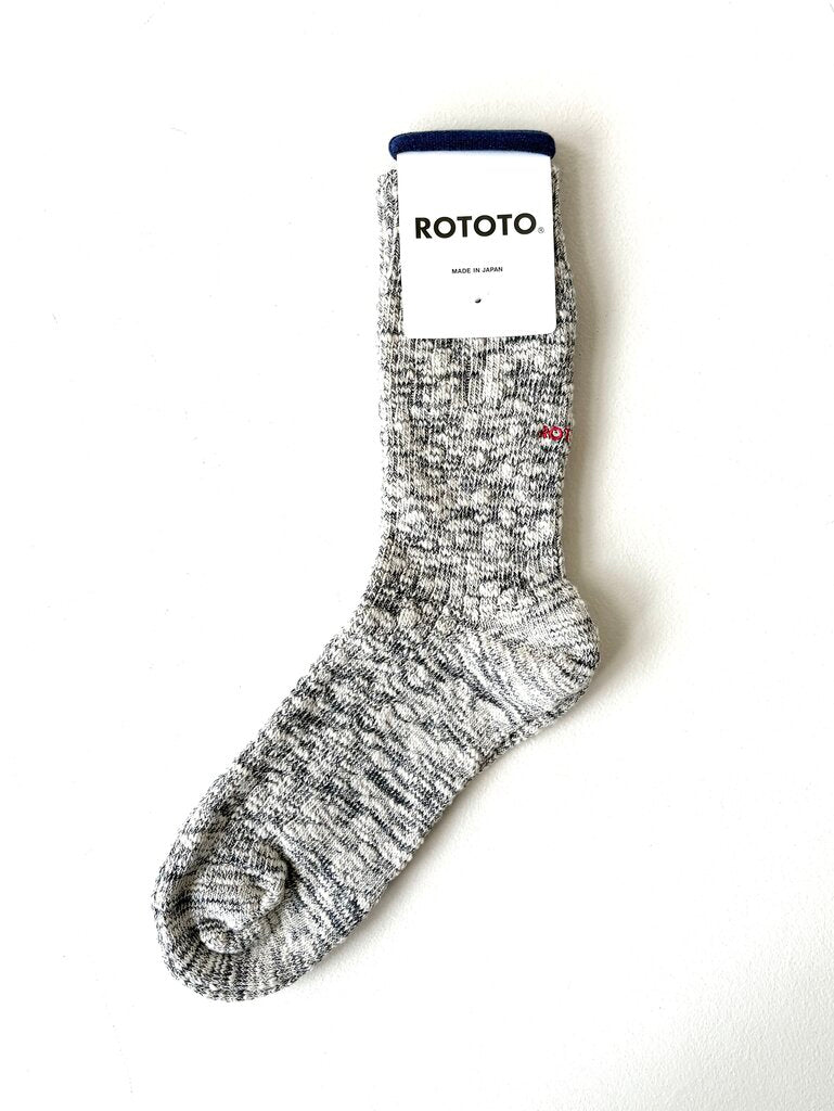 ROTOTO COTTON SLUB CREW SOCKS IN NAVY SIZE MEDIUM