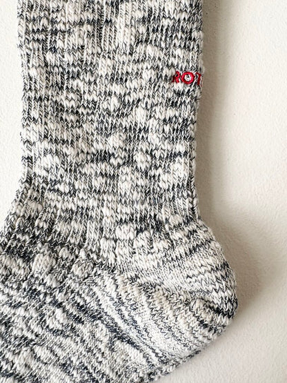 ROTOTO COTTON SLUB CREW SOCKS IN NAVY SIZE LARGE