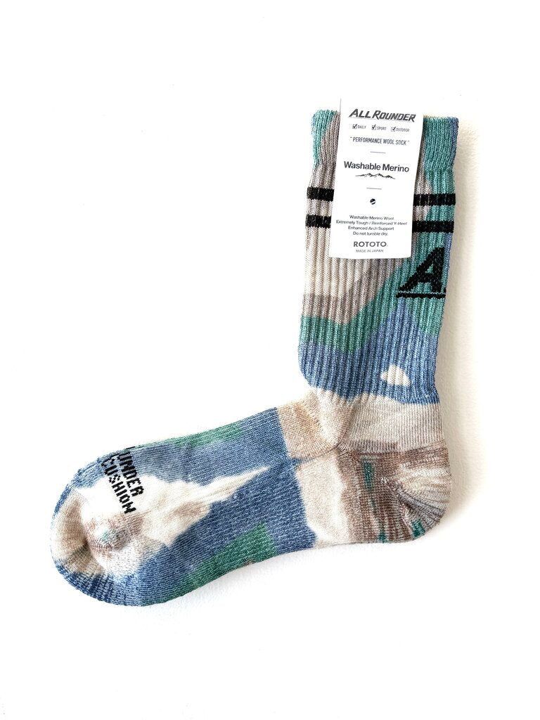 ROTOTO ALL ROUNDER MERINO CREW SOCKS IN GREEN SIZE LARGE