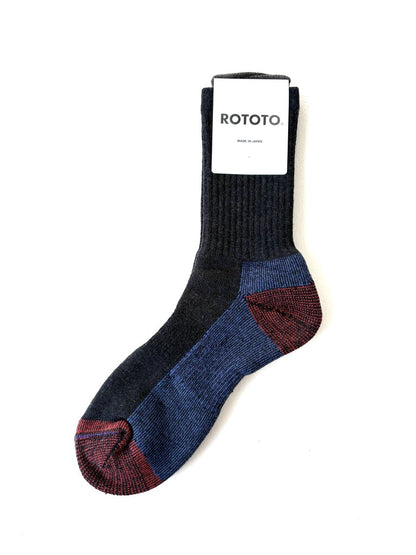ROTOTO MERINO PILE SOCKS IN CHARCOAL SIZE SMALL