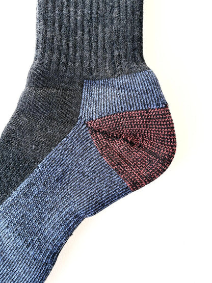 ROTOTO DOUBLE FACE MERINO SOCKS IN CHARCOAL SIZE MEDIUM