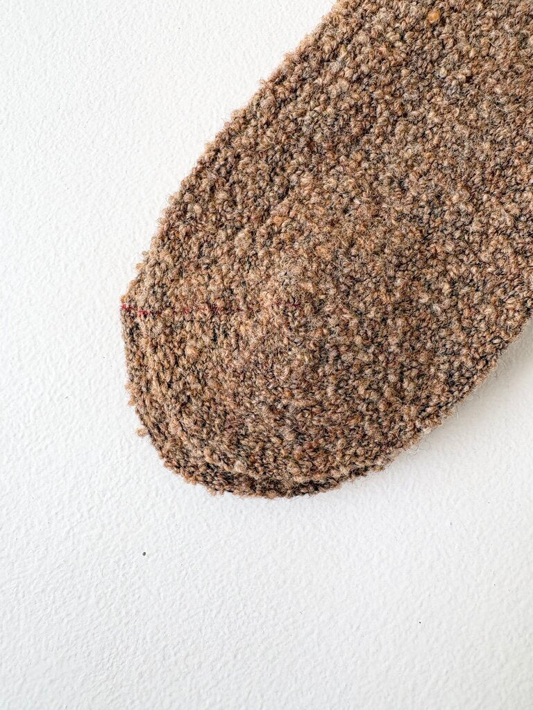 ROTOTO MERINO BOUCLE SOCKS IN CAMEL SIZE SMALL